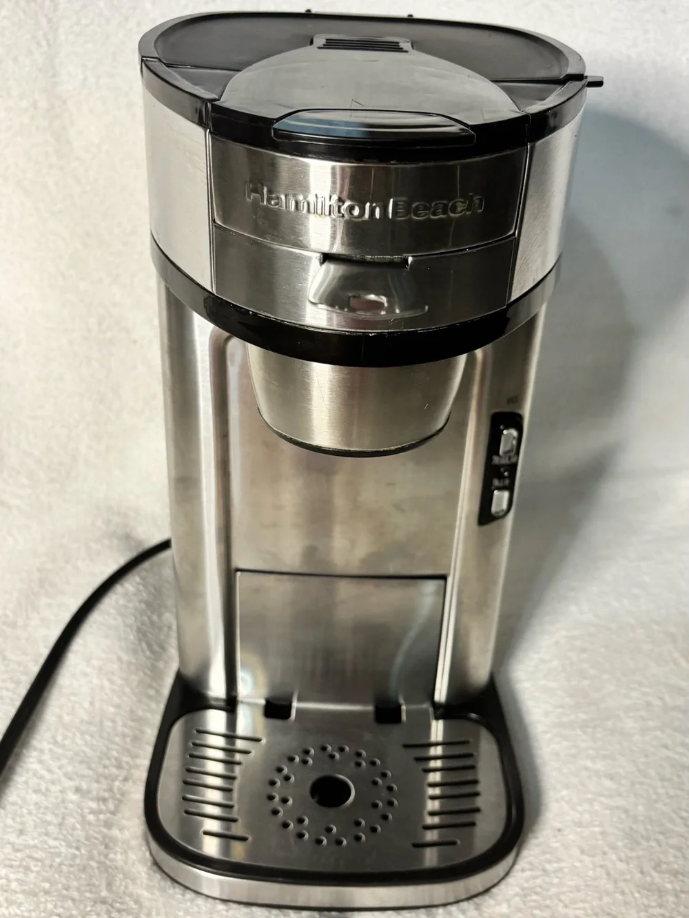 Hamilton Beach Stainless Steel Coffee Maker with Blue Indicator Light
